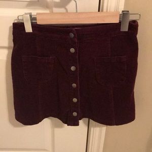 Button Up Plaid Skirt